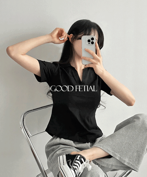 [SALE] 굿피셜 브이카라 티셔츠